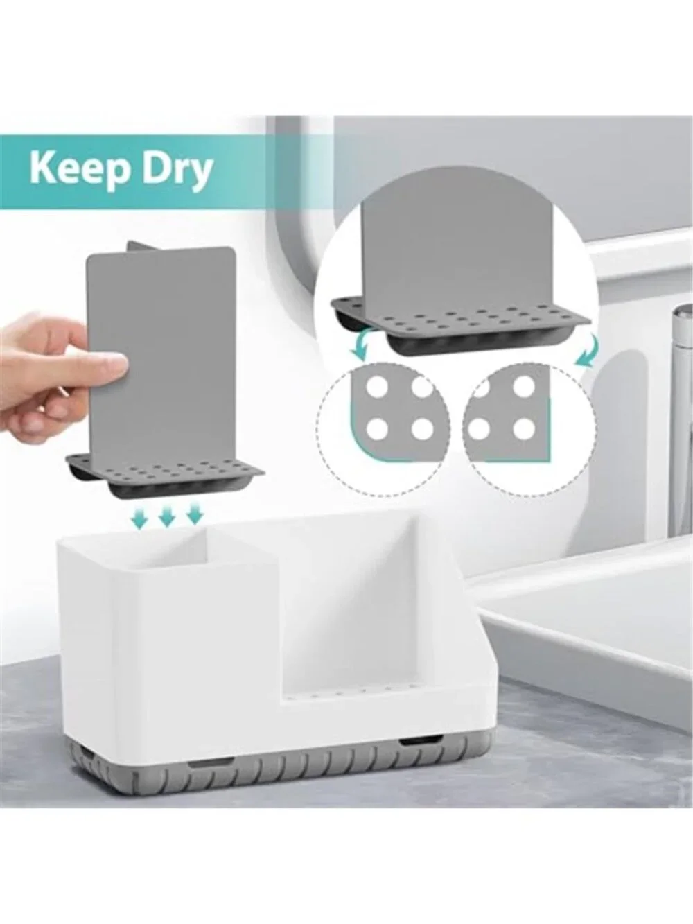 Bathroom Counter Organizer Toothbrush Holder Storage Caddy Makeup Razor Stand